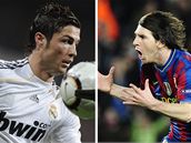RONALDO VS. MESSI. V pond�l� se proti sob� utkaj� v El Cl�siku. Je lep�� Ronaldo (vlevo), nebo Lionel Messi?