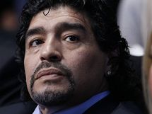 Diego Maradona sleduje tenisov Turnaj mistr v Londn