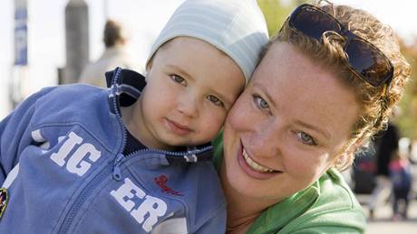 Eva Hrníová se synem