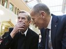 Václav Havel a Zdenk Tma ped ustavujícím zasedáním zastupitelstva hlavního msta Prahy. (30. listopadu 2010)