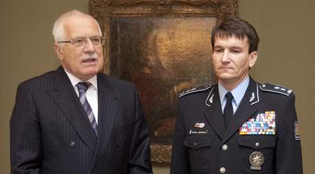 Policejní éf Oldich Martin u prezidenta Václava Klause