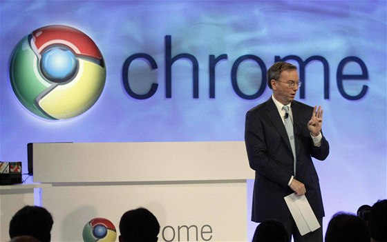 Google CEO Eric Schmidt na prezentaci nového operačního systému Chrome OS
