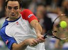 JEDEN Z HRDIN. Rozhodující bod ve finále Davis Cupu pro srbské tenisty vybojoval Viktor Troicki.