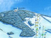 Mapa lyžařského areálu Obří sud Javorník.
