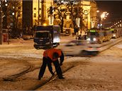 Plzeskou dopravu blokoval sníh i kolaps trolejbus