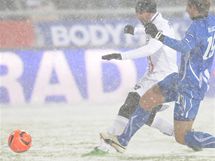 Iaquinta z Juventusu (v blm) skruje v duleu s Lechem Pozna
