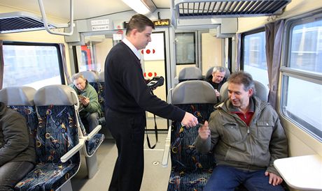 První den provozu vlaku Regionova na trati Blovice - Kozolupy.
