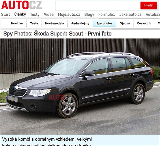 koda Superb Scout by se mla pedstavit za necelé ti msíce na autosalonu v enev