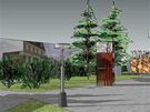 Místo obchodního domu navrhl architekt na Komenského námstí park, kde by bylo i podzemní parkovit a infobox