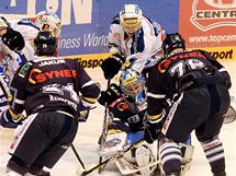 Momentka z extraligovho utkn Pardubice - Liberec