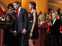 Manel Obamovi s dtmi, Mariah Carey a Ellen Degeneresov ve Washingtonu 