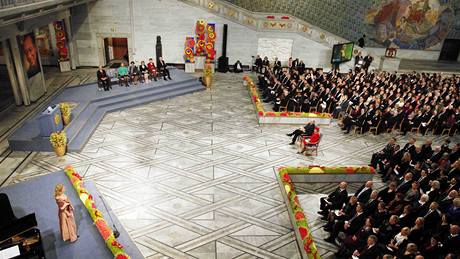 Pedávání Nobelovy ceny za mír bez laureáta Liou Siao-poa (10.12. 2010)