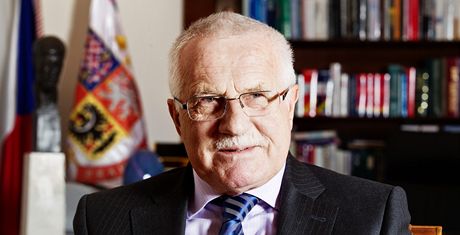 Prezident Vclav Klaus pi rozhovoru pro MF DNES.