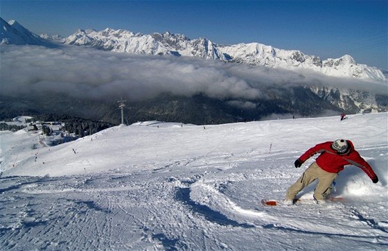 Snowboarding na Seefelder Joch