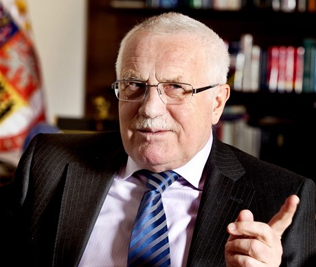 Prezident Vclav Klaus pi rozhovoru pro MF DNES.