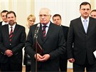 Prezident Václav Klaus pijal na Hrad zástupce vládní koalice. (21. prosince 2010)