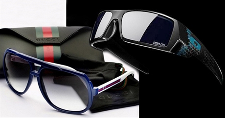 Módní 3D brýle znaky Gucci a znaky Oakley z limitované edice Tron Legacy