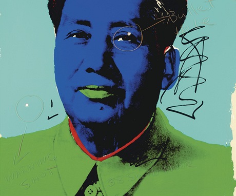 Warholv portrt Mao Ce-tunga, kter herec Dennis Hopper dvakrt prostelil, jde do draby