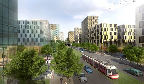 Takto by mla vypadat realizace projektu ikov City v mstech dnenho nkladovho ndra v Praze 3.