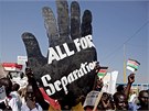 Obyvatelé jiního Súdánu pi pochodu Dubou na podporu rozdlení zem na dv ásti (4. ledna 2011)