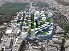 Takto by mla vypadat realizace projektu ikov City v místech dneního nákladového nádraí v Praze 3