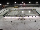 Ledová plocha na pardubickém plochodráním stadionu ve Svítkov.