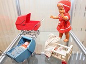 Expozice výstavy historických hraček v libereckém Severočeském muzeu.