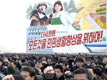Statiscov demonstrace na podporu Kim ong-ila v Pchjongjangu (3. ledna 2010)