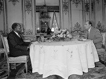Flix Houphout-Boigny vee v Elysejskm palci s Franois Mitterrandem (9.7. 1981)
