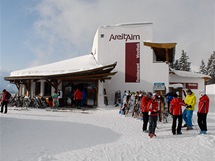 Zell am See. Stedisko nabz dostatenou kapacitu restaurac pmo na svazch