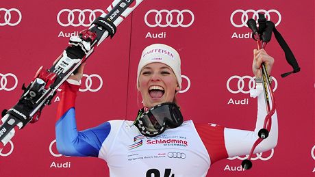Lara Gutová slaví výhru v Superobím slalomu Svtového poháru v rakouském Zauchensee 