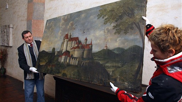 Památkái odváejí k restaurování barokní obraz hradu Rabí ze 17. století