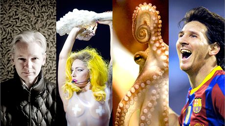 Osobnosti roku 2010: Julian Asange, Lady Gaga, chobotnice Paul a Lionel Messi