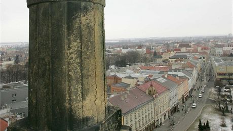 Pohled na Prostjov ze zdejí radniní ve.