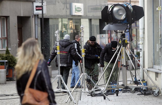 Natáení filmu Yuma v centru Ostravy.