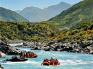 Vzruující rafting na przrané ece Rangitata v srdci Jiního ostrova.