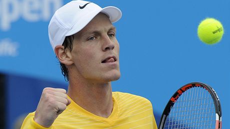 Tomá Berdych se raduje z postupu do dalího kola Australian Open