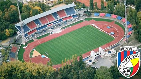 Souasná podoba stadionu ve truncových sadech v Plzni