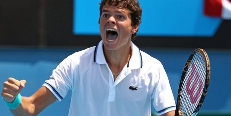 Milos Raonic se raduje z postupu do osmifinále Australian Open