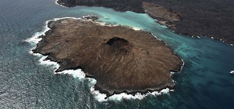 Pohled na ostrov Sombrero Chino na Galapgch (15. ledna 2011)