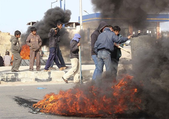 Protivládní demonstrace v Egypt. (27. ledna 2011)
