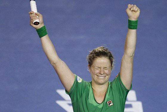 Kim Clijstersová v první sekund triumfu na Australian Open