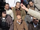 Egyptský proereformní politik Muhammad Baradej (uprosted) podporuje protesty v Káhie (28. ledna 2011)