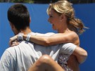 Novak Djokovi pedvádí s Kim Johnsonovou své tanení umní