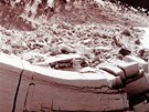 Archivní fotografie laviny v Krkonoích.