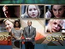 Oscar 2011 - prezident filmové akademie Tom Sherak a hereka Mo´Nique pedstavují ptici nominovaných hereek
