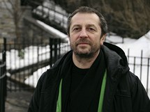 Karel Holas (Čechomor) v zasněženém newyorském Central Parku