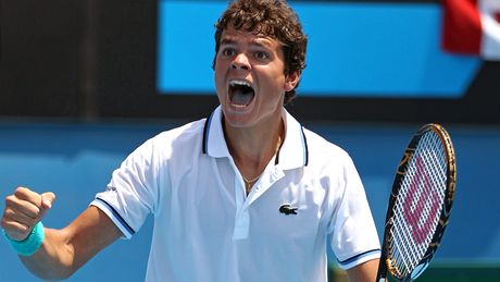 Milos Raonic se raduje z postupu do osmifinále Australian Open