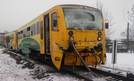 Nehoda osobního vlaku Regionova s manipulačním nákladním vlakem ve Vodňanech na Strakonicku.
