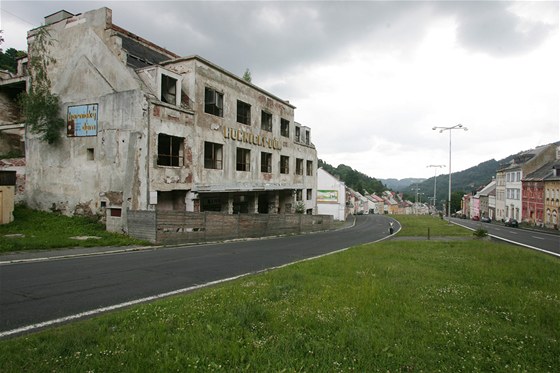 Ruina Hornického domu v Jáchymov.